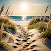 Cartoon: mensch und natur (small) by ab tagged meer,strand,sand,düne,mensch,spur,haufen,kacke,umwelt,ferien
