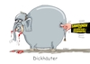 Cartoon: Dickhäuter (small) by RABE tagged trrump,donald,präsident,usa,zoll,strafzoll,cartoon,karikatur,rabe,ralf,böhme,pressezeichnung,farbcartoon,tagescartoon,vatikan,büro,papst,franziskus,tod,sekretär,konklave,selbsternennung,kirche,bischof,sanktionen,putin,elefant,russland,ukraine,verbündete,eu,europa,druck,dickhäuter