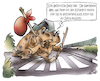 Cartoon: Krötenwanderung (small) by HSB-Cartoon tagged krööten,krötenwanderung,krötenlaich,ablaichen,laichzeit,gewässer,see,teich,sumpf,zebrastreifen,strasseenquerung,amphibien,frosch,frösche,laichwanderung,laichplätze,laichgewässer,naturschutz,umweltschutz,artenschutz,nabu,bund,tier,kleinstlebewesen,quacken,kaulquappen,larven,nachemmbrionale,entwicklungsstadien,bufanidae,froschlurch,anura,neobatrachia