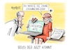 Cartoon: Biss der Arzt kommt (small) by Mirco Tomicek tagged patientenakte,elektronische,akte,epa,ärzte,arzt,zahnarzt,alte,dame,spd,mitglieder,votum,koalitionsvertrag,koalition,union,cdu,csu,merz,regierung,regierungsbildung,groko,vertrag,minister,karikatur,pressekarikatur,cartoon,mirco,tomicek
