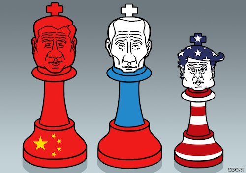 Cartoon: Hail to the kings (medium) by Enrico Bertuccioli tagged trump,donaldtrump,xijinping,putin,vladimirputin,leadership,elections,politicalelections,presidency,presidentialelections,constitution,constitutionalreforms,constitutionalcrisis,authocracy,authoritarianism,dictatorship,power,control,dominion,newworldorder,political,politicalcartoon,editorialcartoon,trump,donaldtrump,xijinping,putin,vladimirputin,leadership,elections,politicalelections,presidency,presidentialelections,constitution,constitutionalreforms,constitutionalcrisis,authocracy,authoritarianism,dictatorship,power,control,dominion,newworldorder,political,politicalcartoon,editorialcartoon