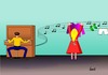 Cartoon: Musikalischer Waschtag (small) by berti tagged klavier musik waschen wäsche aufhängen laundry wash hung up dry inkscape