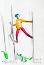 Cartoon: Sculpture Sporting girl (small) by Kestutis tagged sculpture,sketch,watercolor,kestutis,lithuania,girl,vilnius,sport
