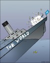 Cartoon: We are going down (small) by matan_kohn tagged darkhumor,humanity,un,politics,economy,fuuny,caricature,world,theworld,problems,toon,us,war,wars,illustration,meme,gag,ship,titanic,sea,hungry,hanger,food,airpollution,endoftheworld,animals,news