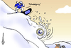 Cartoon: Talfahrt (small) by Pfohlmann tagged europa,eu,euro,talfahrt,währung,kurs,griechenland,pleite,lawine,ski,wintersport,snowboard,berge,schnee