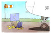 Cartoon: Letzte Generation (small) by Kostas Koufogiorgos tagged karikatur,koufogiorgos,klimakleber,flughafen,bluescreen,it,windows