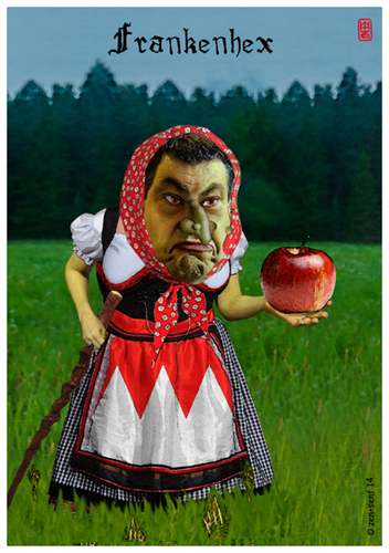 Cartoon: Frankenhex (medium) by zenundsenf tagged andi,augsburg,bayern,csu,franken,heimatminister,karikatur,könig,markus,ministerpräsident,schmutzeleien,söder,walter,zenf,zensenf,zenundsenf